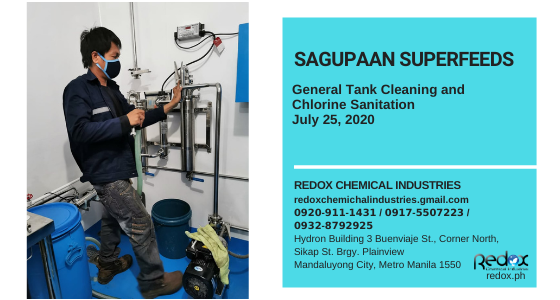 General tank cleaning and chlorine sanitation in the philippines